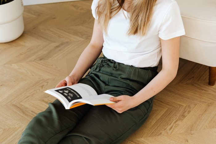 teen reading book 