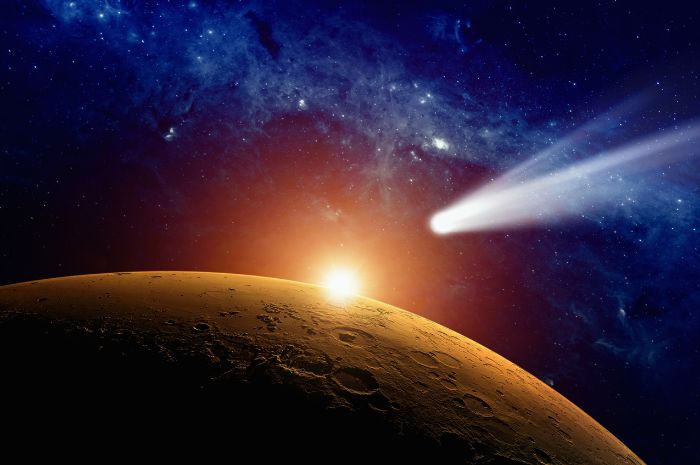 Comet orbiting sun